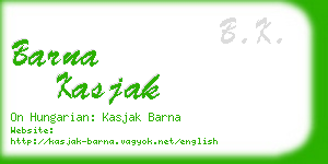 barna kasjak business card